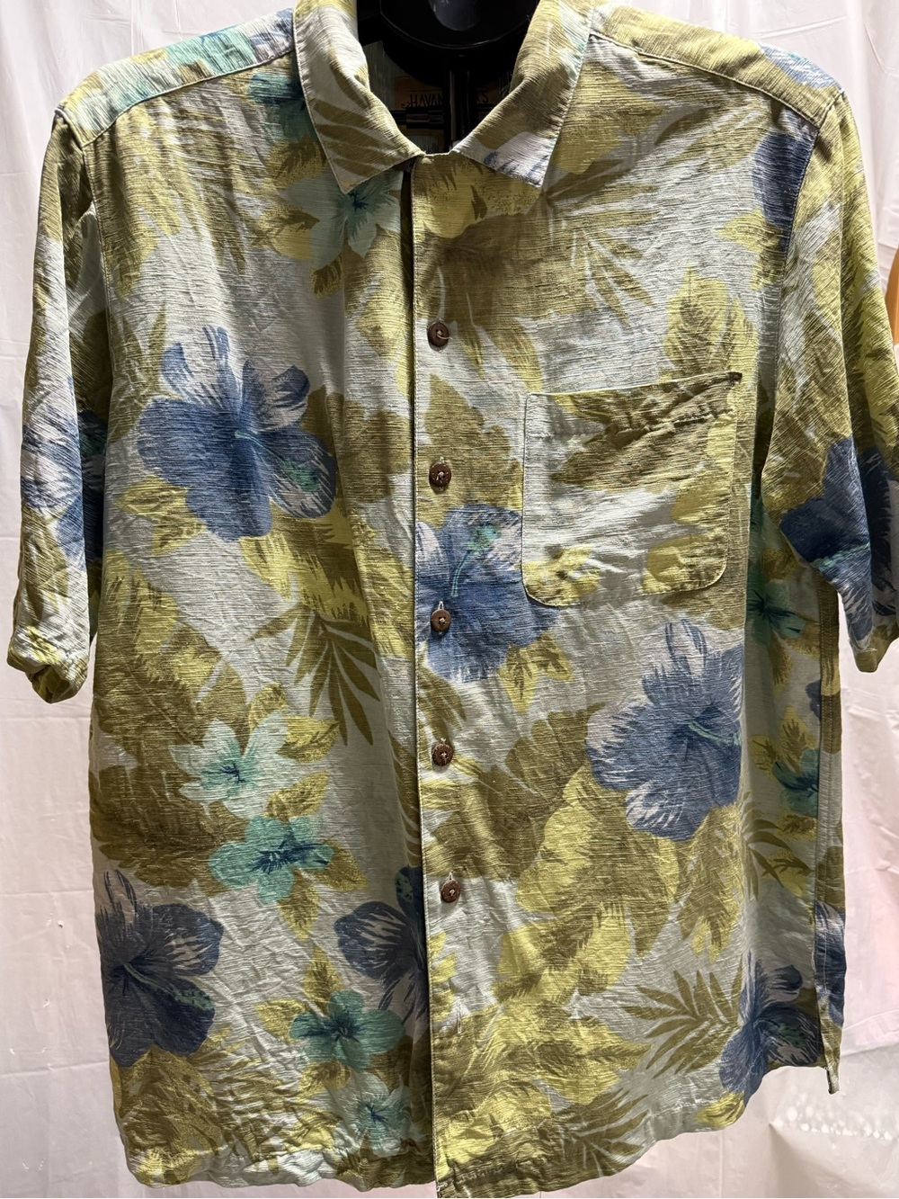 Havana Jack’s Cafe 100% Silk Hawaiian Camp Shirt Floral Men’s M